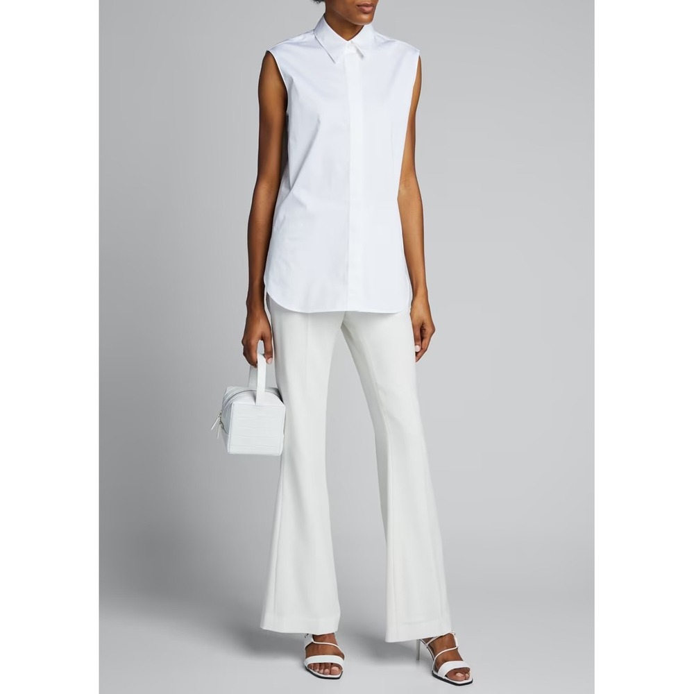 The Row White Sleeveless Cotton Poplin Button Down Shirt Size 0